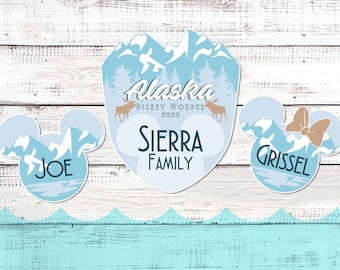 Alaska Family Cruise Bundle - Personalized - Disney Cruise Door Magnet - Alaskan Cruise - Wonder