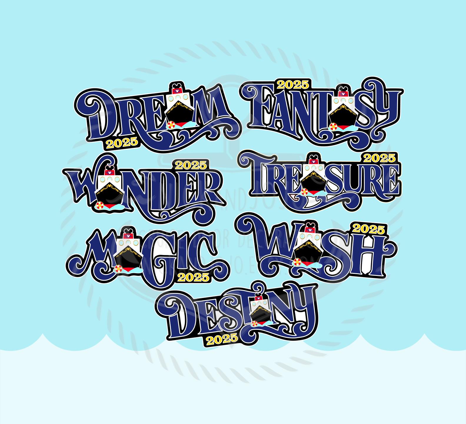 Cruise Year Ship Name Magnet 2025 - Disney Cruise Door Magnet - Ship Year