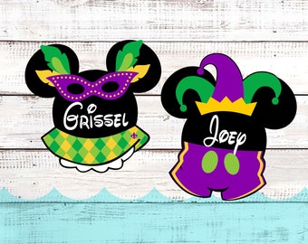 Mardi Gras Personalized Magnet - Disney Cruise Door Magnet