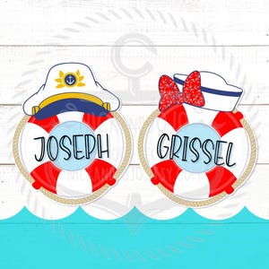 One Personalized Life Preserver Cruise Door Magnets