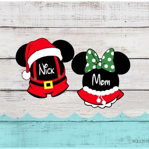 Personalized Mickey Santa or Minnie Mrs. Claus - Christmas Disney Cruise Door Magnet