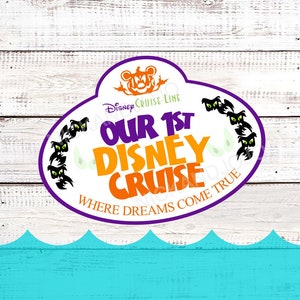 Our First Halloween Cruise Tag - Personalized - Disney Cruise Door Magnet - Halloween - On the High Seas