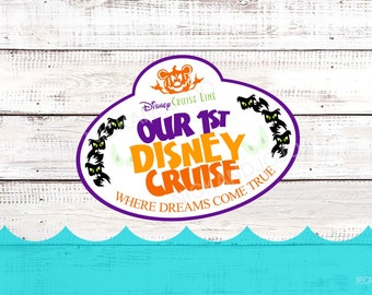 Our First Halloween Cruise Tag - Personalized - Disney Cruise Door Magnet - Halloween - On the High Seas