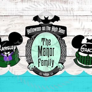 Halloween Haunted Mansion Family Bundle -  Personalized - Disney Cruise Door Magnet - Halloween - On the High Seas