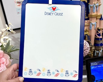 Magnetic Disney Cruise Dry Erase Board - Whiteboard - Memo Board - Fish Extender - Pixie Dust - Blue frame 8.5" x 11"