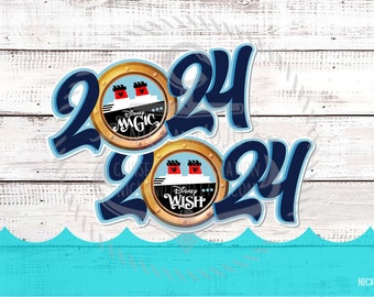 Cruise Year Porthole Ship 2026  - Cruise Door Magnet - Disney Cruise - Ship Year Magnet
