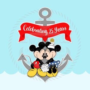 Personalized Anniversary Anchor Magnet - Celebrating Years - Disney Cruise Door Magnet