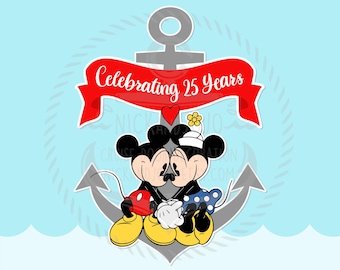Personalized Anniversary Anchor Magnet - Celebrating Years - Disney Cruise Door Magnet