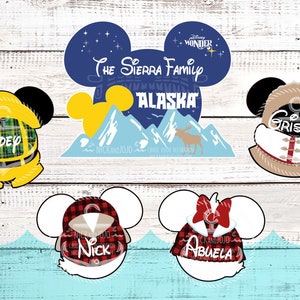 Alaska Family Character Bundle - Personalized - Disney Cruise Door Magnet - Alaskan Cruise - Wonder