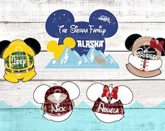 Alaska Family Character Bundle - Personalized - Disney Cruise Door Magnet - Alaskan Cruise - Wonder