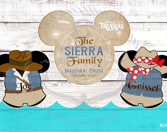 Treasure Family Bundle - Inaugural Cruise - Maiden Voyage - Disney Treasure Cruise Door Magnet