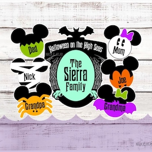 Halloween Family Magnet - Personalized - Disney Cruise Door Magnet - Halloween - On the High Seas
