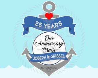 Anniversary Cruise Anchor - Cruise Door Magnet - Door Decoration - Royal Caribbean - Carnival