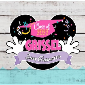 Graduation Celebration Magnet - Pink Cap and Tassel - Disney Cruise Door Magnet - Door Decoration