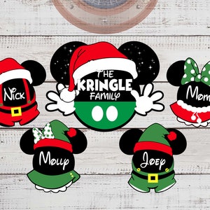 Christmas Family Bundle - Disney Cruise Door Magnet  - Personalized Santa Elves - Very Merry Christmas - Merrytime - Door Decoration