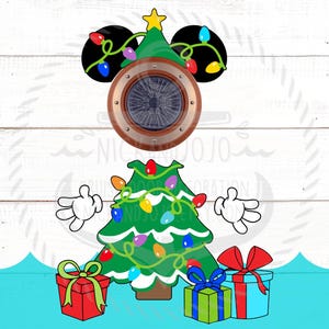 Christmas Tree Porthole Pal - Disney Cruise Door Magnet