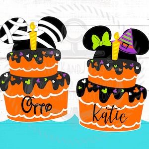 Halloween Birthday Cake - Personalized - Disney Cruise Door Magnet - Halloween - On the High Seas