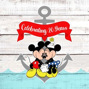 Personalized Anniversary Anchor Magnet - Celebrating Years - Disney Cruise Door Magnet