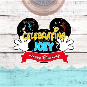 Celebration Magnet Mickey - Personalized - Celebration - Happy Birthday - Disney Cruise Door Magnet