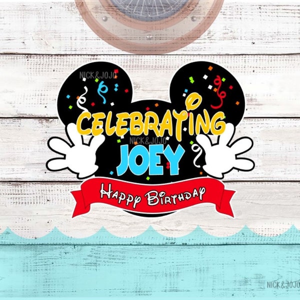 Celebration Magnet Mickey - Personalized - Celebration - Happy Birthday - Disney Cruise Door Magnet