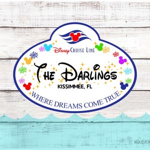 Personalized Disney Cruise Family Name Tag Disney Cruise Door Magnet