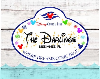 Personalized Disney Cruise Family Name Tag Disney Cruise Door Magnet