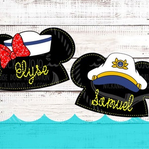 Captain - Sailor Ear Hat -  Personalized - Disney Cruise Door Magnet - Door Decoration