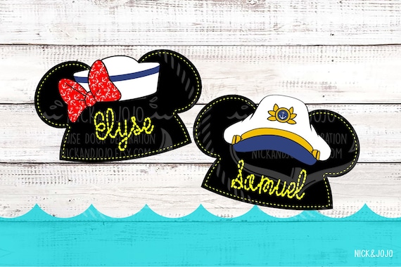 Captain Sailor Ear Hat Personalized Disney Cruise Door