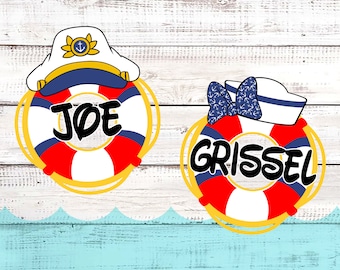 One Personalized Life Preserver Cruise Door Magnets