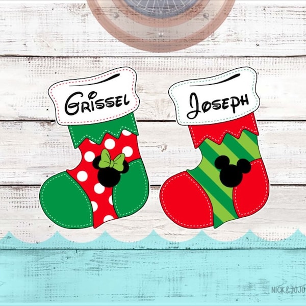 Christmas Stocking One Character - Personalized Disney Cruise Door Magnet- Very Merry Christmas - Merrytime - Door Decoration