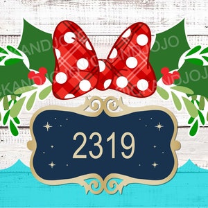 Christmas Bow Garland - Personalized Disney Cruise Door Magnet - Disney Wish - Very Merry Christmas - Merrytime - Door Decoration