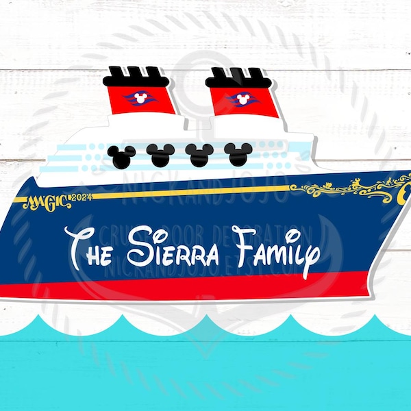 Cruise Ship Family Magnet - Door Magnet DCL - Disney Cruise