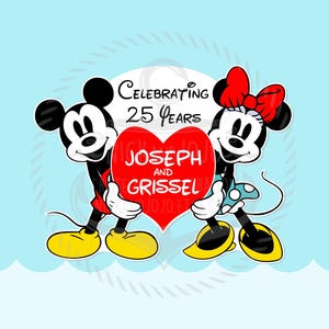 Personalized Anniversary Heart - Celebrating Years - Disney Cruise Door Magnet