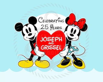 Personalized Anniversary Heart - Celebrating Years - Disney Cruise Door Magnet