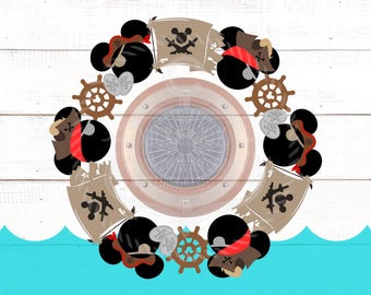 Pirate Cruise Wreath - Pirate Night - Disney Cruise Door Magnet
