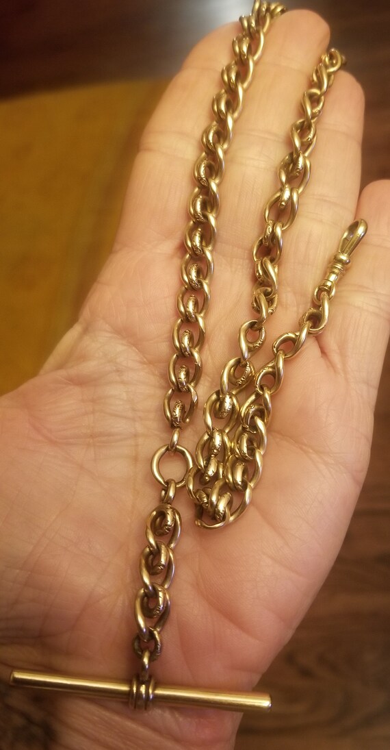1800s Victorian Watch Chain 14k Gold 