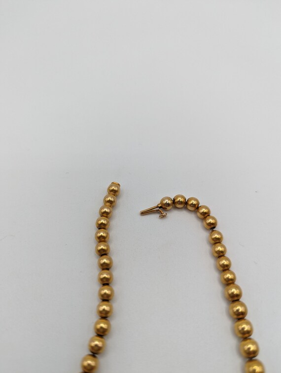 Victorian 14k Gold Graduated Bead Necklace Gem