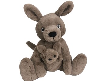 Recordable 16" Mother kangaroo and joey w/ 20 sec. digital recorder, talking teddy bear, recordable stuffed animal bear, ultrasound recorder