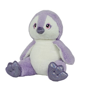 15 Inch Recorder Purple Penguin With 20 Sec. Digital Recorder, Recordable Teddy Bear, Talking Teddy Bear, Recordable Stuffed Animal