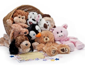 15" Make A Bear party kits (6), unstuffed animal kit, DIY stuffed teddy bear, teddy bear craft, stuff your own bear animal, teddy bear party