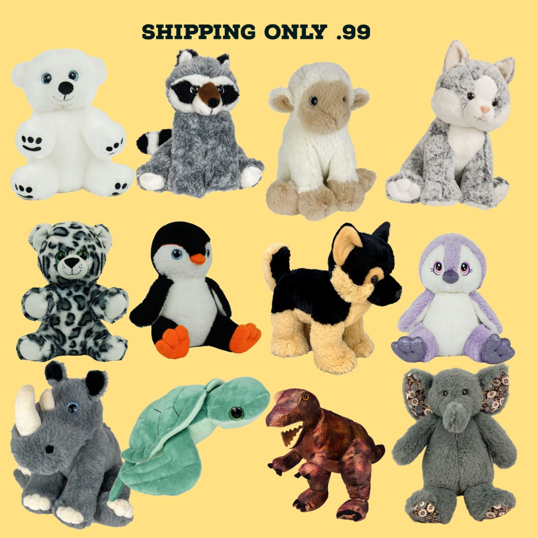 Recordable Cute 8 Stuffed Animals and Talking Teddy Bears With 20