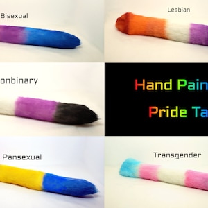 Hand Painted Pride Flag Tails