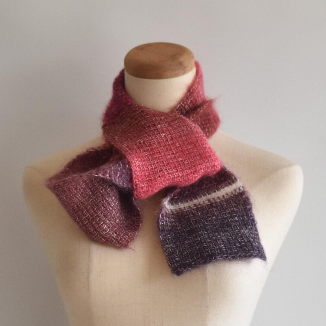 Mohair Scarf With Eyelet Loop - Etsy