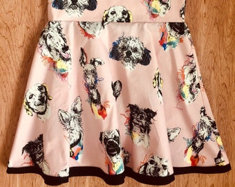 ready to ship size 4, pink twirly dog dress