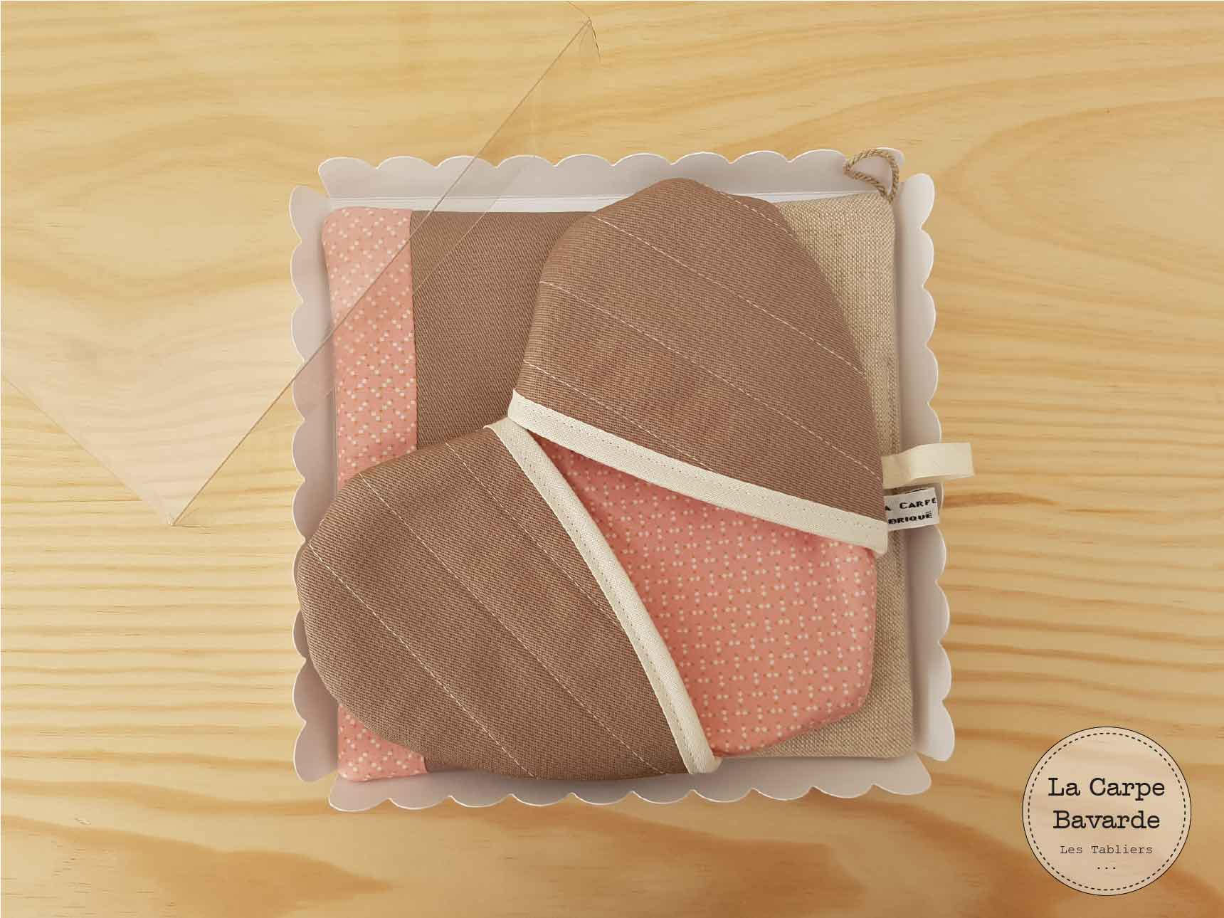 Manique Taupe - Assortiment de Maniques Manique Coeur Carrée Coffret Taupe