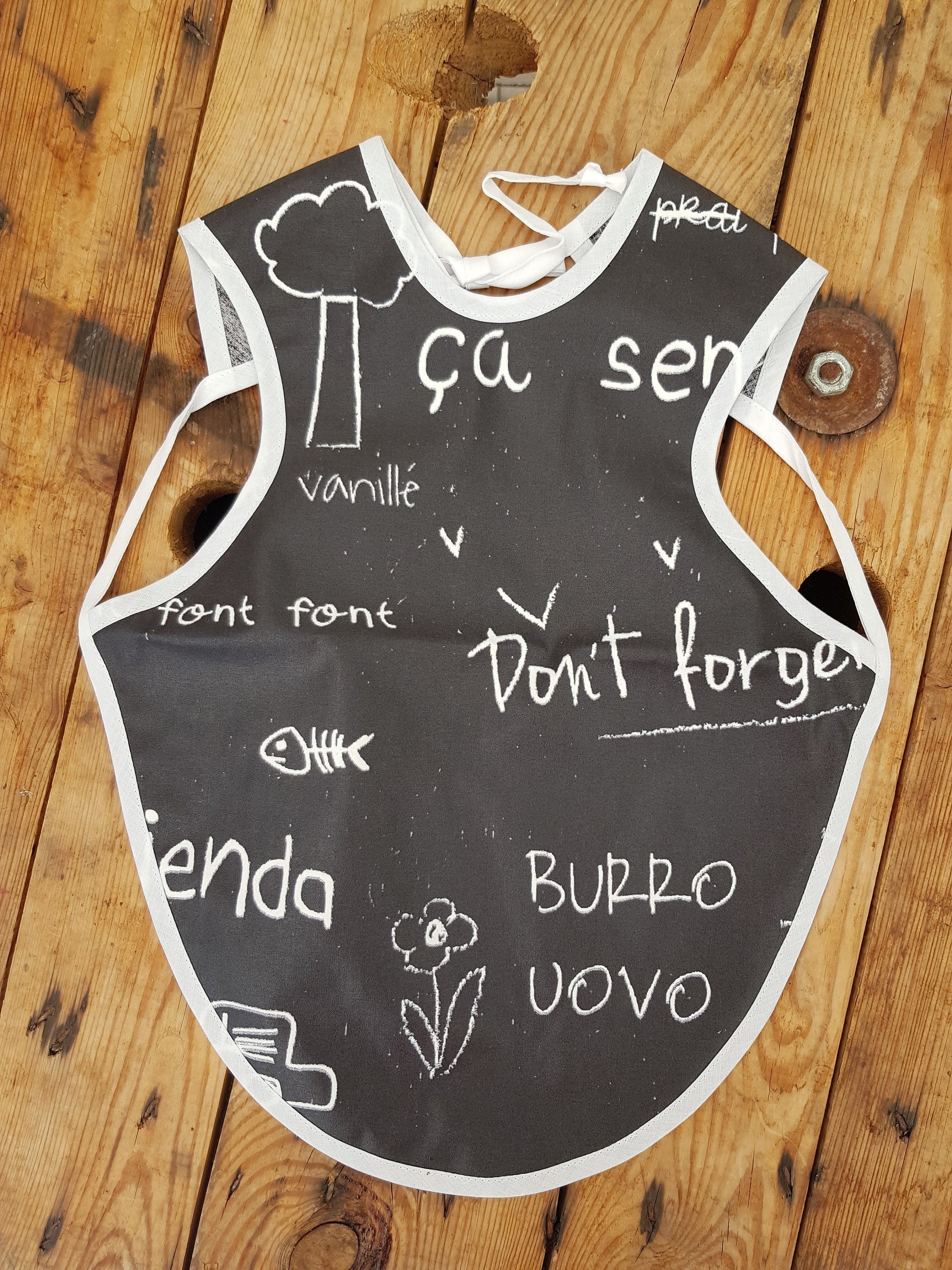 Tablier Enduit Enfant 18-36 Mois, Noir