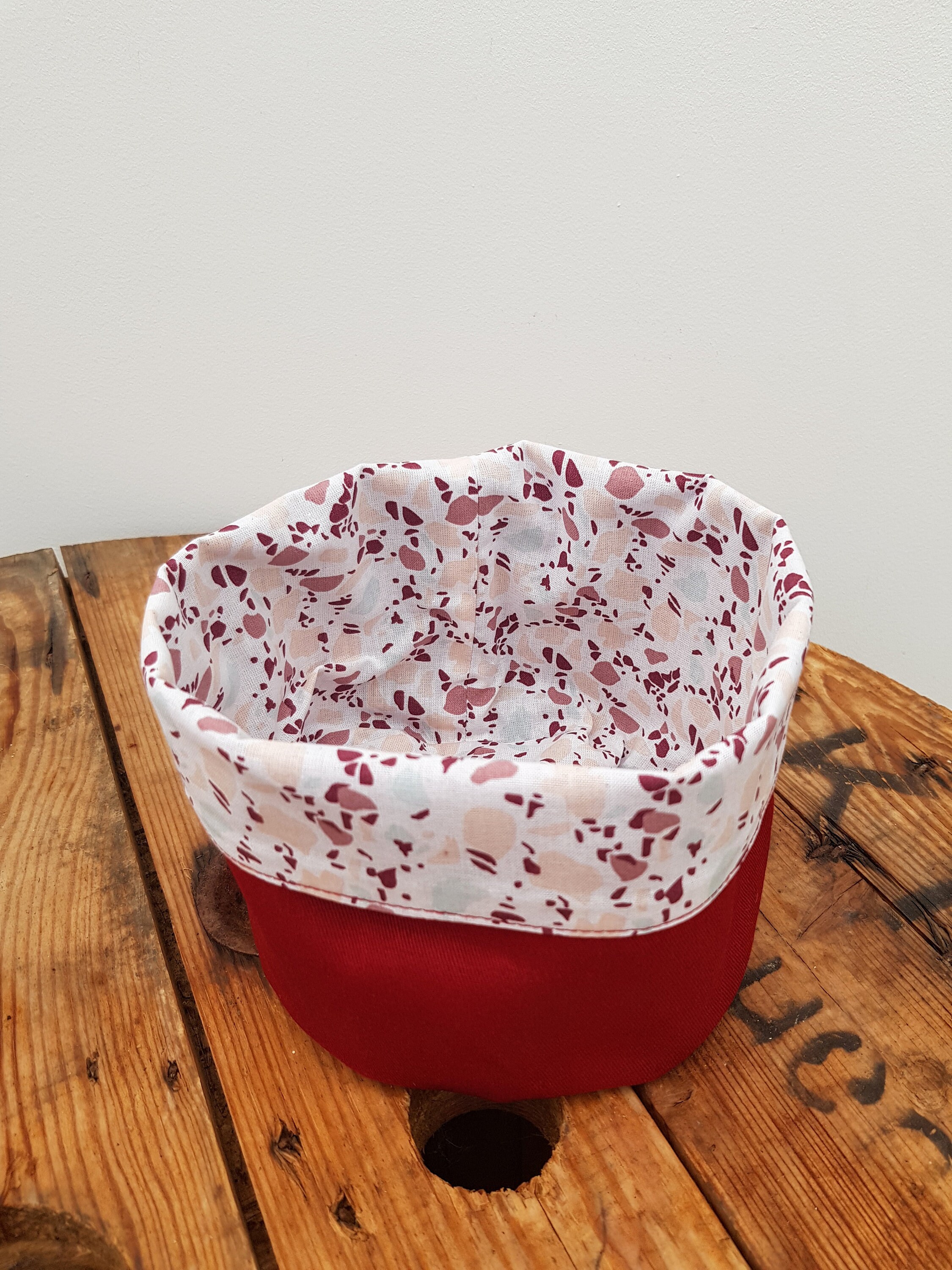 Panière Réversible - Bordeau Taupe Terrazzo Rangement Vide Poche