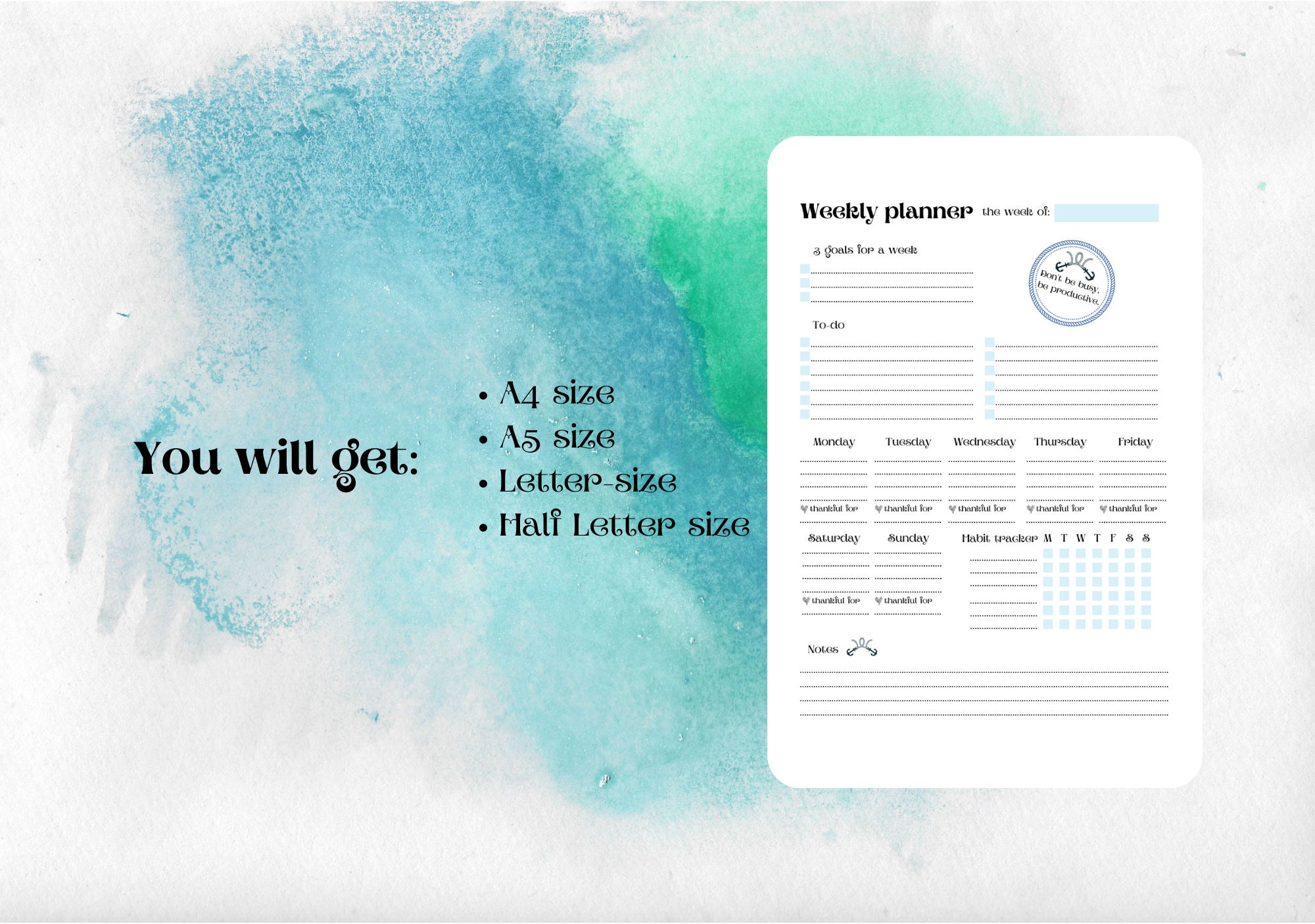 weekly-planner-printable-to-do-weekly-planner-undated-etsy