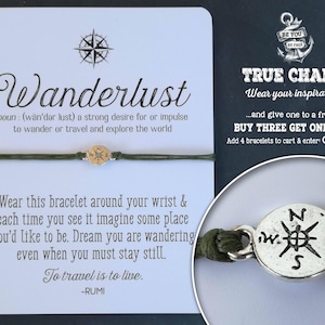 Wanderlust Compass Bracelet: Inspirational Travel Jewelry