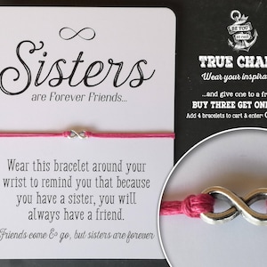 Sister Bracelet - Gift for sister - sisters forever never apart bracelet - big sister little sister jewelry - my sister my friend bracelet